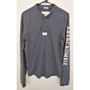 Abercrombie & Fitch L Long Sleeve Henley Gray